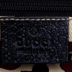 Pre Owned Gucci Black Horsebit Canvas Hobo