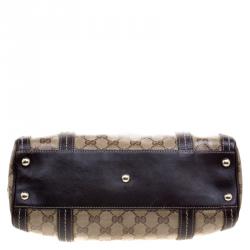 Pre Owned حقيبة غوتشي دوشيسا بوسطن متوسطة كانفاس كريستال GG بنية/ بيج