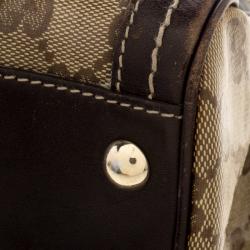 Pre Owned حقيبة غوتشي دوشيسا بوسطن متوسطة كانفاس كريستال GG بنية/ بيج