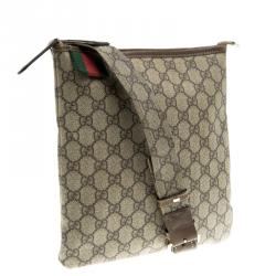 Pre Owned Gucci Beige GG Canvas Loop Messenger Bag
