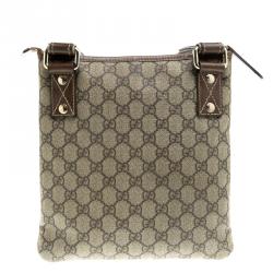 Pre Owned Gucci Beige GG Canvas Loop Messenger Bag