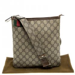 Pre Owned Gucci Beige GG Canvas Loop Messenger Bag