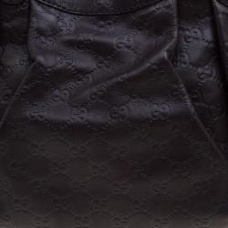 مملوكة مسبقًا حقيبة يد غوتشي سوكي متوسطة جلد غوتشيسيما عنابية داكنة