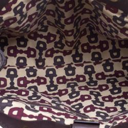 مملوكة مسبقًا حقيبة يد غوتشي سوكي متوسطة جلد غوتشيسيما عنابية داكنة