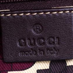 مملوكة مسبقًا حقيبة يد غوتشي سوكي متوسطة جلد غوتشيسيما عنابية داكنة