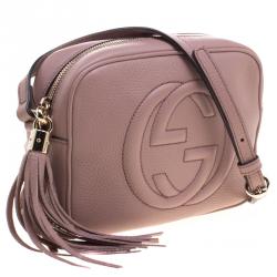مملوكة مسبقًا Gucci Beige Pebbled Leather Small Soho Disco Shoulder Bag