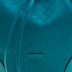 Pre Owned Gucci Turquoise Bright Diamante Leather Bucket Bag