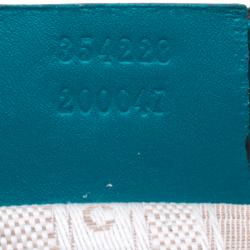Pre Owned Gucci Turquoise Bright Diamante Leather Bucket Bag
