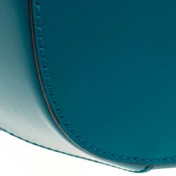 Pre Owned Gucci Turquoise Bright Diamante Leather Bucket Bag