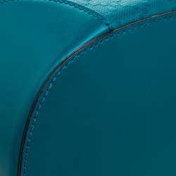 Pre Owned Gucci Turquoise Bright Diamante Leather Bucket Bag
