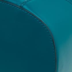 Pre Owned Gucci Turquoise Bright Diamante Leather Bucket Bag