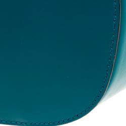 Pre Owned Gucci Turquoise Bright Diamante Leather Bucket Bag
