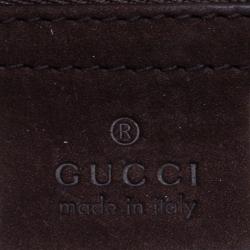 Pre Owned حقيبة غوتشي ويب جاكي ويب سويدي وكانفاس GG بنية