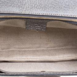Pre Owned Gucci Pale Green Leather Tassel New Bamboo Top Handle Bag