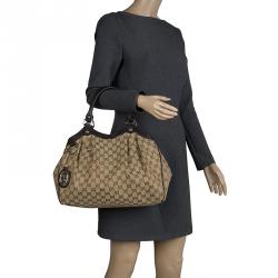 مملوكة مسبقًا Gucci Beige GG Canvas Medium Sukey Tote