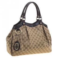 مملوكة مسبقًا Gucci Beige GG Canvas Medium Sukey Tote