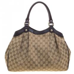 مملوكة مسبقًا Gucci Beige GG Canvas Medium Sukey Tote