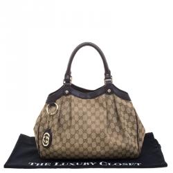 مملوكة مسبقًا Gucci Beige GG Canvas Medium Sukey Tote