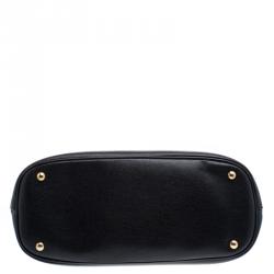 Pre Owned Gucci Black Leather Bright Bit Jasmine Top Handle Bag