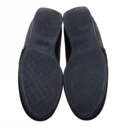 Pre Owned Gucci Black Suede and Lamè  Royal Sport Interlocking GG Sneakers Size 38