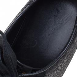 Pre Owned Gucci Black Suede and Lamè  Royal Sport Interlocking GG Sneakers Size 38