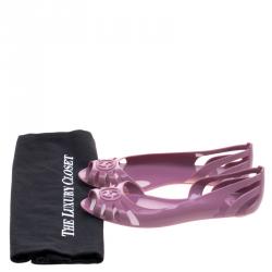 Pre Owned Gucci Blush Pink Jelly Interlocking GG Marola Jelly Ballet Flats Size 36