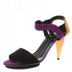 مملوكة مسبقًا Gucci Colorblock Suede Liberty Platform Sandals Size 39