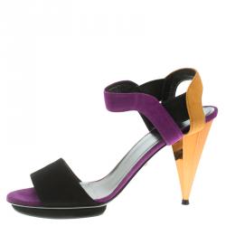 مملوكة مسبقًا Gucci Colorblock Suede Liberty Platform Sandals Size 39