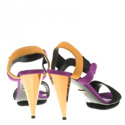 مملوكة مسبقًا Gucci Colorblock Suede Liberty Platform Sandals Size 39