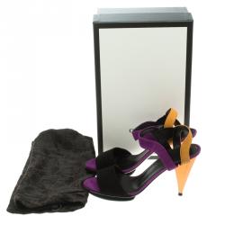 مملوكة مسبقًا Gucci Colorblock Suede Liberty Platform Sandals Size 39