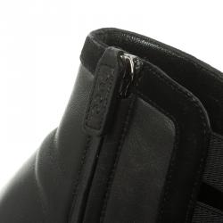 Pre Owned Gucci Black Leather Olimpia Strappy Booties Size 38.5