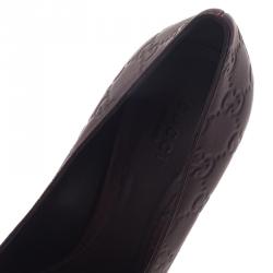 مملوكة مسبقًا Gucci Dark Brown Guccissima Leather Pointed Toe Pumps Size 38.5