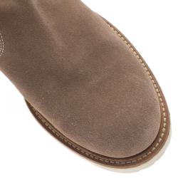 Pre Owned Gucci Brown Guccissima Suede Quercy Buckled Boots Size 37