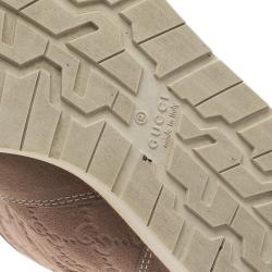 Pre Owned Gucci Brown Guccissima Suede Quercy Buckled Boots Size 37