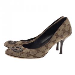 Pre Owned حذاء غوتشي غوتشيسيما كانفاس بالشعار GG مقاس 38