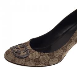 Pre Owned حذاء غوتشي غوتشيسيما كانفاس بالشعار GG مقاس 38