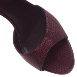 Pre Owned صندل سلايد غوتشي جلد منقوش بامبو مقاس 37