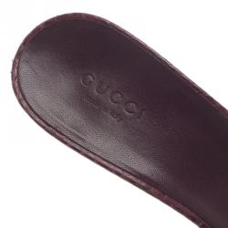 Pre Owned صندل سلايد غوتشي جلد منقوش بامبو مقاس 37