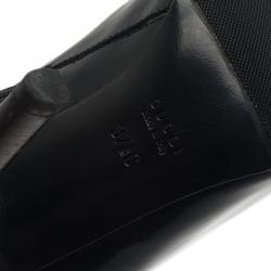 Pre Owned Gucci Black Leather Ankle Boots Size 37.5 