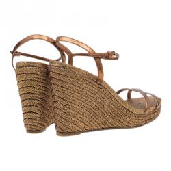 Pre Owned حذاء روكي اسبادريل غوتشي جلد ميتاليك برونزي مقاس 41