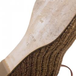 Pre Owned حذاء روكي اسبادريل غوتشي جلد ميتاليك برونزي مقاس 41