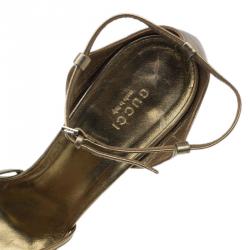 مملوكة مسبقًا صندل غوتشي جيويلد برونز بحزام للكاحل مقاس 41