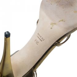 مملوكة مسبقًا صندل غوتشي جيويلد برونز بحزام للكاحل مقاس 41