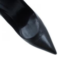 Pre Owned Gucci Black Leather Pointed Toe Pumps Size 39