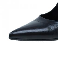 Pre Owned Gucci Black Leather Pointed Toe Pumps Size 39