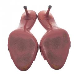 Pre Owned Gucci Pink Guccissima Leather Horsebit Slides Size 39