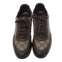 Pre Owned حذاء رياضي خفيف غوتشي غوتشيسيما كانفاس وجلد بيج مقاس 39