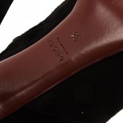 Pre Owned Gucci Black Suede Mischa Tassel Detail Ankle Booties Size 38