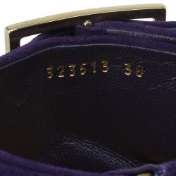 Pre Owned بوت للكاحل غوتشي سويدي أرجواني بإبزيم مقاس 38