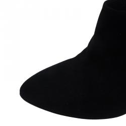 Pre Owned Gucci Black Suede Ankle Boots Size 40.5